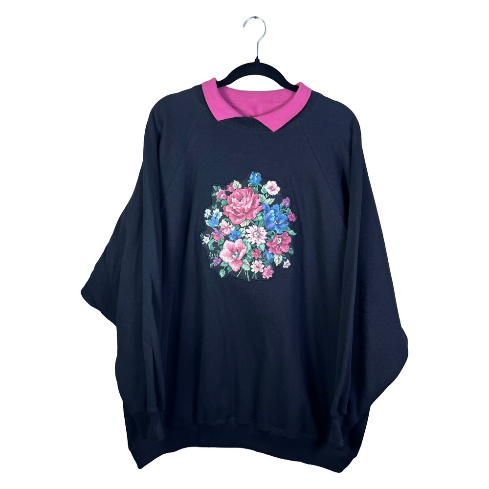 90s Vintage Just My Size Floral Sweatshirt Women's 4X Cottagecore